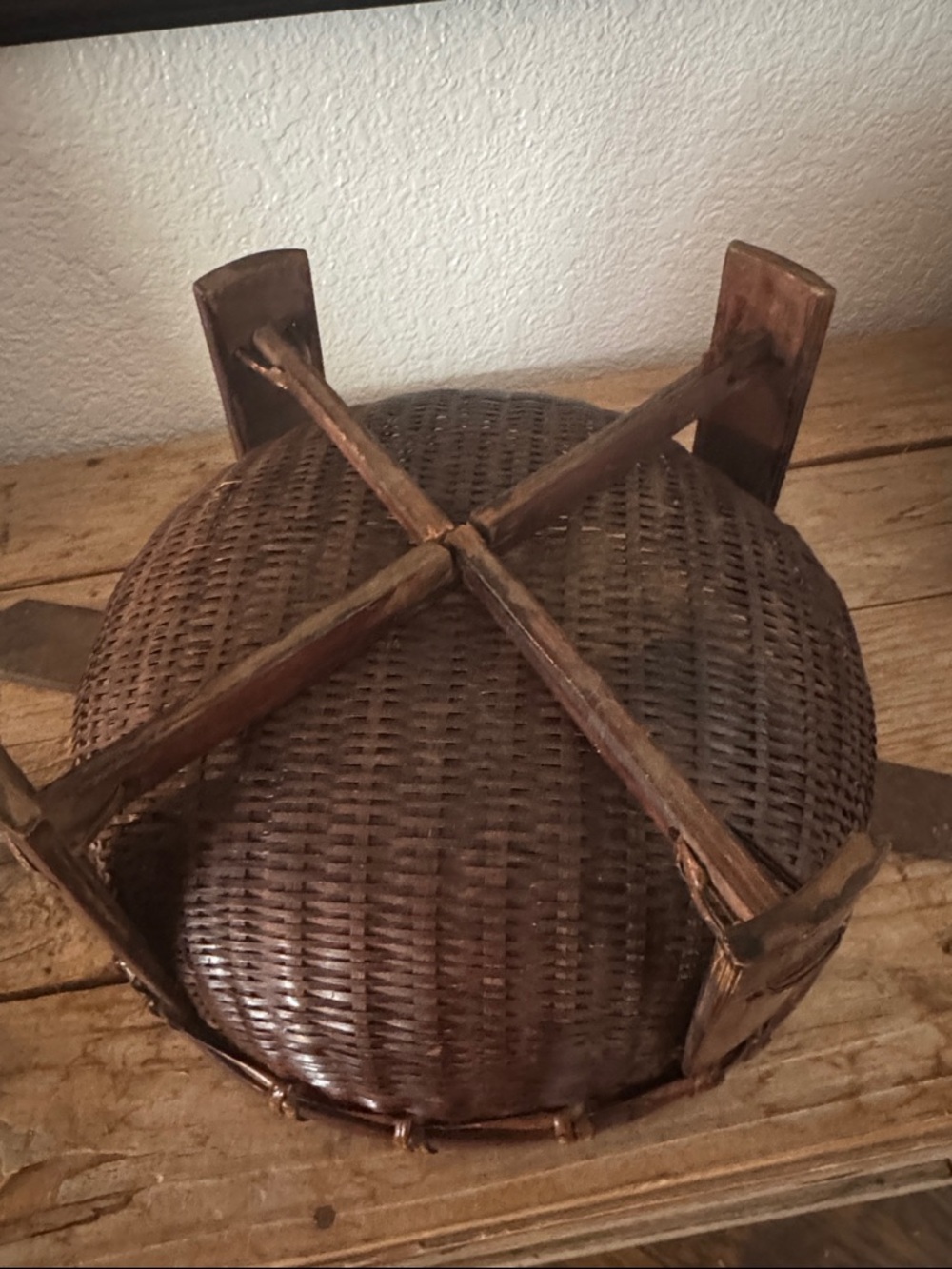 Handwoven Brown Rattan Bowl Basket - Rustic Home Accents - Picture 3 of 9